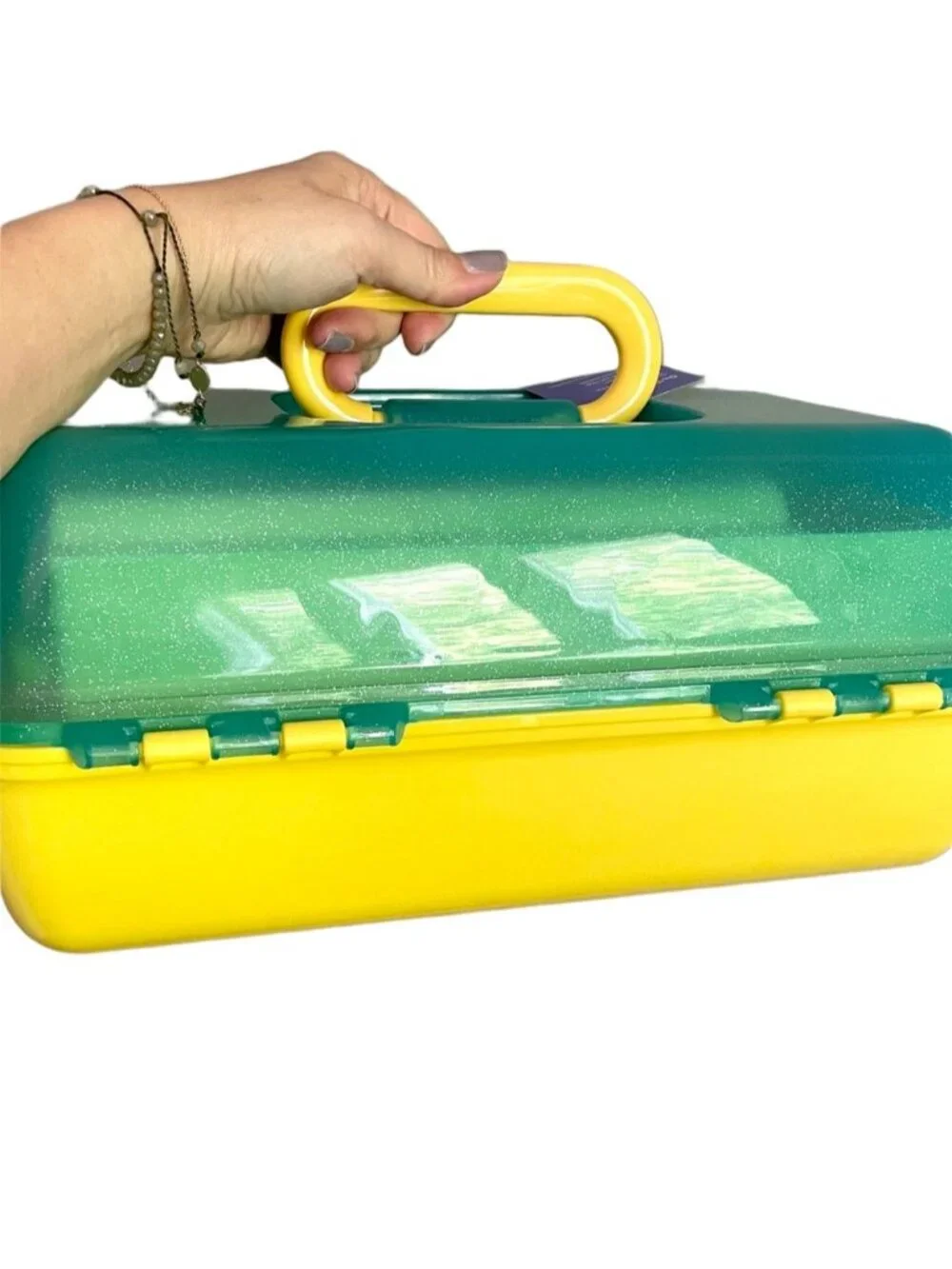 Caboodles Green / Yellow On-The-Go Girl Plastic Makeup Case - New with Tags!